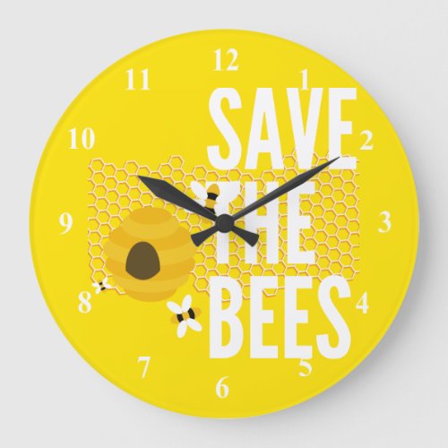 SAve The Bees HONEYCOMB Honey POT Large Clock
