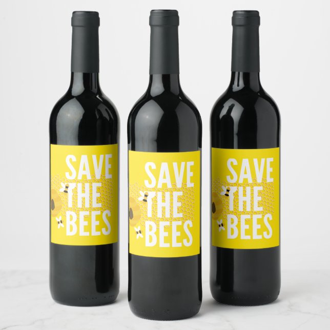 SAve The Bees HONEYCOMB Honey POT Wine Label (Bottles)