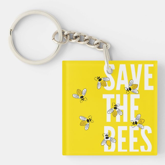 Save The Bees Keychain (Front)