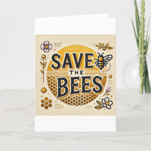 Save The Bees Letterpress Thank You Card