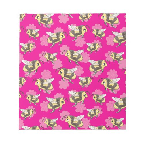 Save the Bees on Pink background notepad