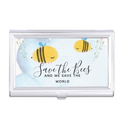 Save The Bees Personalized Quotes Sayings Slogans Business Card Case
