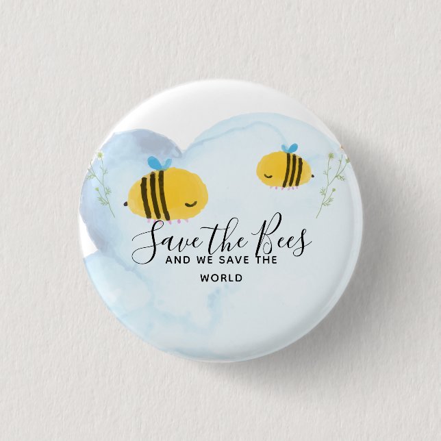 Save The Bees Personalized Quotes Sayings Slogans Button (Front)