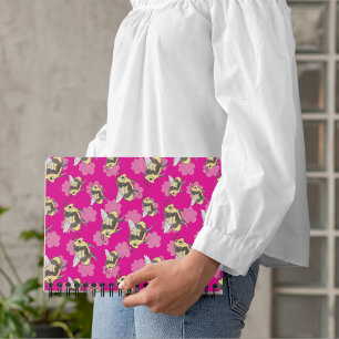 Save the bees pink florals notebook