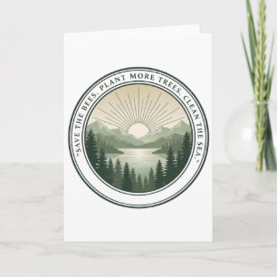 Save The Bees Plant More Trees Clean The Sea Card
