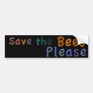 Save the Bees Please Casual Color Bumper Sticker