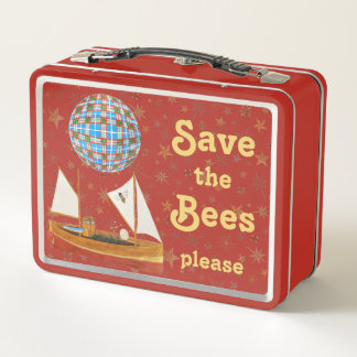 Save the Bees Please Metal Lunch Box