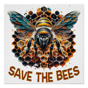 Save the Bees – Protect Our Pollinators Poster