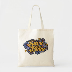Save the Bees purple Daisy Flower Art Bee Love     Tote Bag