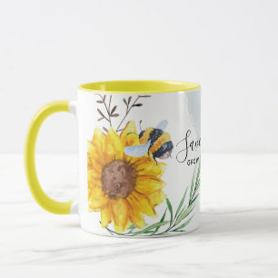Save The Bees - Quotes, Slogans Sayings Sunflowers Mug