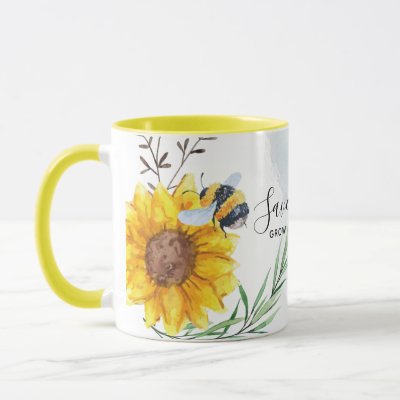 Save The Bees - Quotes, Slogans Sayings Sunflowers Mug