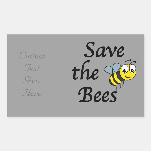 Save the Bees Rectangular Sticker (Front)