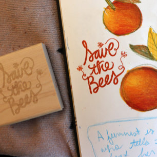 Save the bees rubber stamp