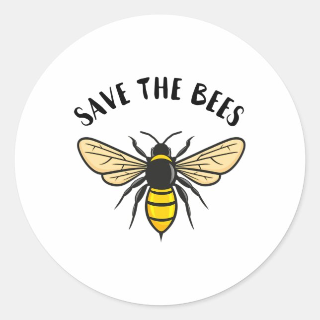 Save The Bees Save Our Planet Beekeeper Honey Eart Classic Round Sticker (Front)