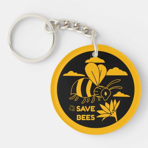 Save the Bees _ Save the Planet Keychain