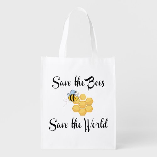 Save the Bees Save the World Grocery Bag
