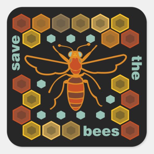 Save the Bees Square Sticker