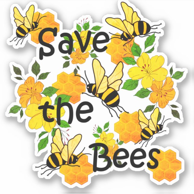 Save the Bees Sticker (Front)