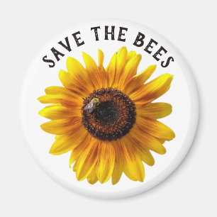 Save the Bees Sunflower Magnet