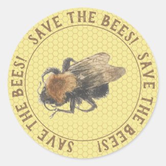 Save the Bees |  Vintage Honeybee & Honeycomb