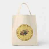 Save the Bees |  Vintage Honeybee & Honeycomb Tote Bag (Front)