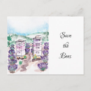 Save the Bees watercolour postcard