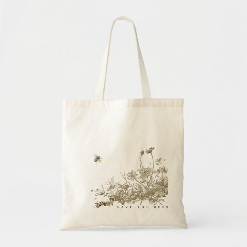 Save the Bees Wildflower Tote Bag