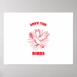 Save the birds poster