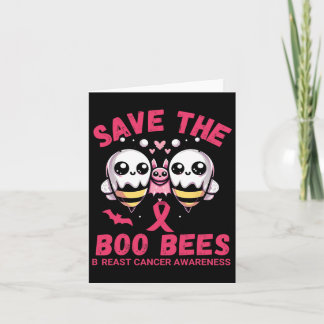 Save The Boo Bee Breast Cancer Cute Women Hallowee Card