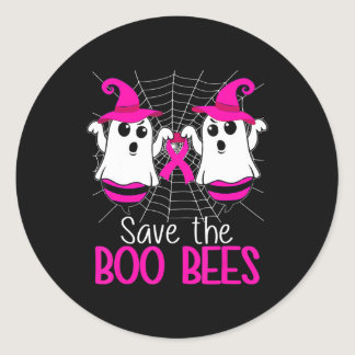 Save The Boo Bees  Breast Cancer Awareness Hallowe Classic Round Sticker