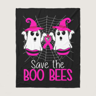 Save The Boo Bees  Breast Cancer Awareness Hallowe Fleece Blanket