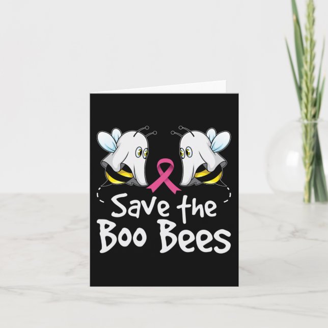 Save The Boo Bees Breast Cancer Awareness Hallowee Card (Front)