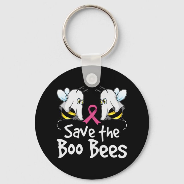Save The Boo Bees Breast Cancer Awareness Hallowee Keychain (Front)