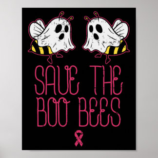 Save The Boo Bees Breast Cancer Awareness Hallowee Poster