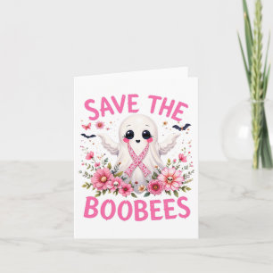Save The Boo Bees Breast Cancer Halloween Women  Card