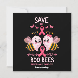 Save The Boo Bees Breast Cancer Women Halloween  Invitation