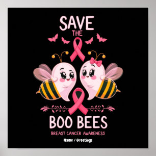 Save The Boo Bees Breast Cancer Women Halloween Poster