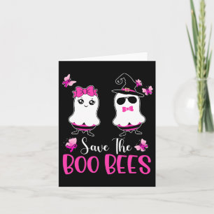 Save The Boo Bees Fun Breast Cancer Awareness Hall Card