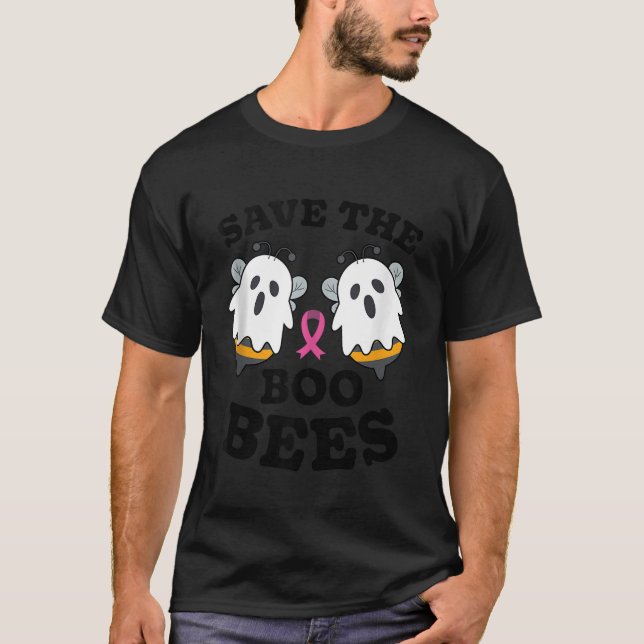 Save The Boo Bees Funny Breast Cancer Awareness Ha T-Shirt (Front)