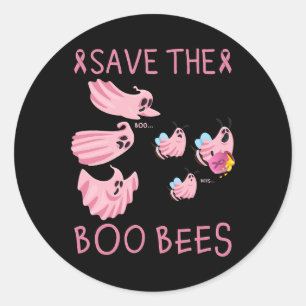 Save The Boo Bees Vintage Breast Cancer Awareness Classic Round Sticker
