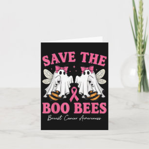 Save The Boo Ghost Bees Breast Cancer Awareness Wo Card