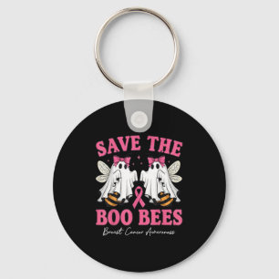 Save The Boo Ghost Bees Breast Cancer Awareness Wo Keychain