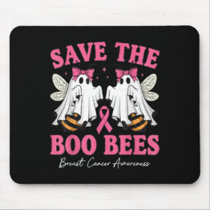 Save The Boo Ghost Bees Breast Cancer Awareness Wo Mouse Pad