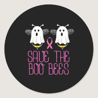 Save The Boobees Boo Bees Breast Cancer Halloween  Classic Round Sticker