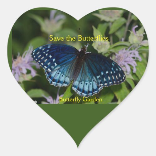 Save the Butterflies Heart Sticker