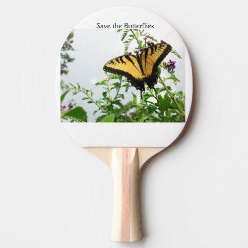 Save the Butterflies Ping Pong Paddle Tiger