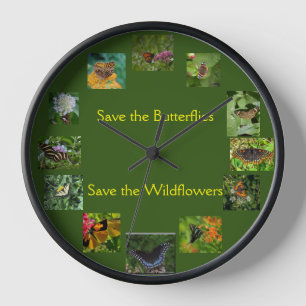 Save the Butterflies Wall Clock