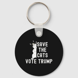 Save The Cats Vote Trump Funny Political Cat Humor Keychain