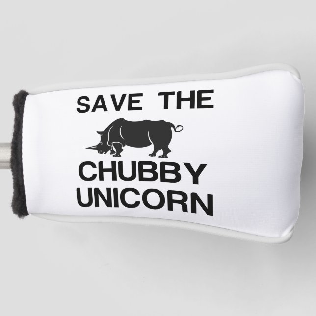 SAVE THE CHUBBY UNICORN RHINO GOLF HEAD COVER (Front)