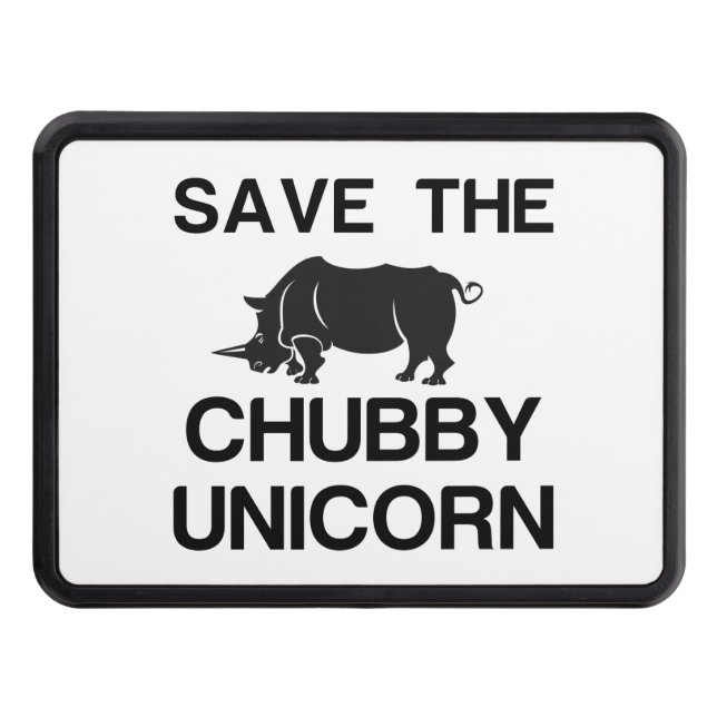 SAVE THE CHUBBY UNICORN RHINO HITCH COVER (Front)